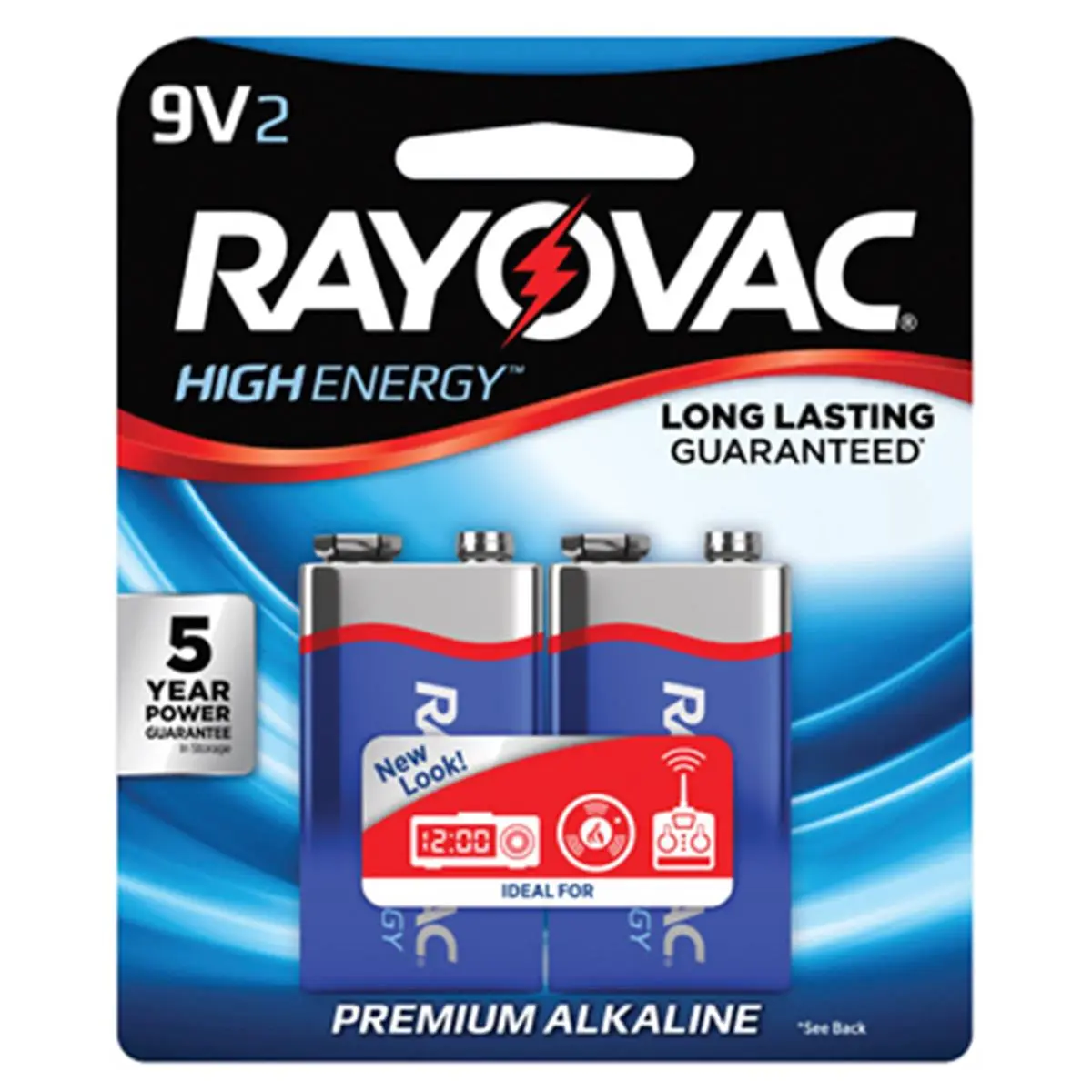 212 MAIN 9V Alkaline Batteries - 2-Pack Spectrum-Rayovac, Standard Terminals, for Sports & Outdoor Cycling Gadgets