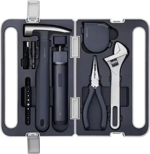 HOTO 18-Piece Tool Kit, Electric Screwdriver w/LED, 3 Torque, 10 Bits, Basic Home Tool Kit - Compact & Portable w/Hidden Buckle, Home Repair Set for DIY Projects/Dorm Repairs/Assembling petlovers