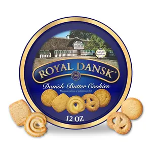 Danish Butter Cookies, Premium Assorted Cookies in Gift Tin, Great for Sharing and Gifting, 12 oz
