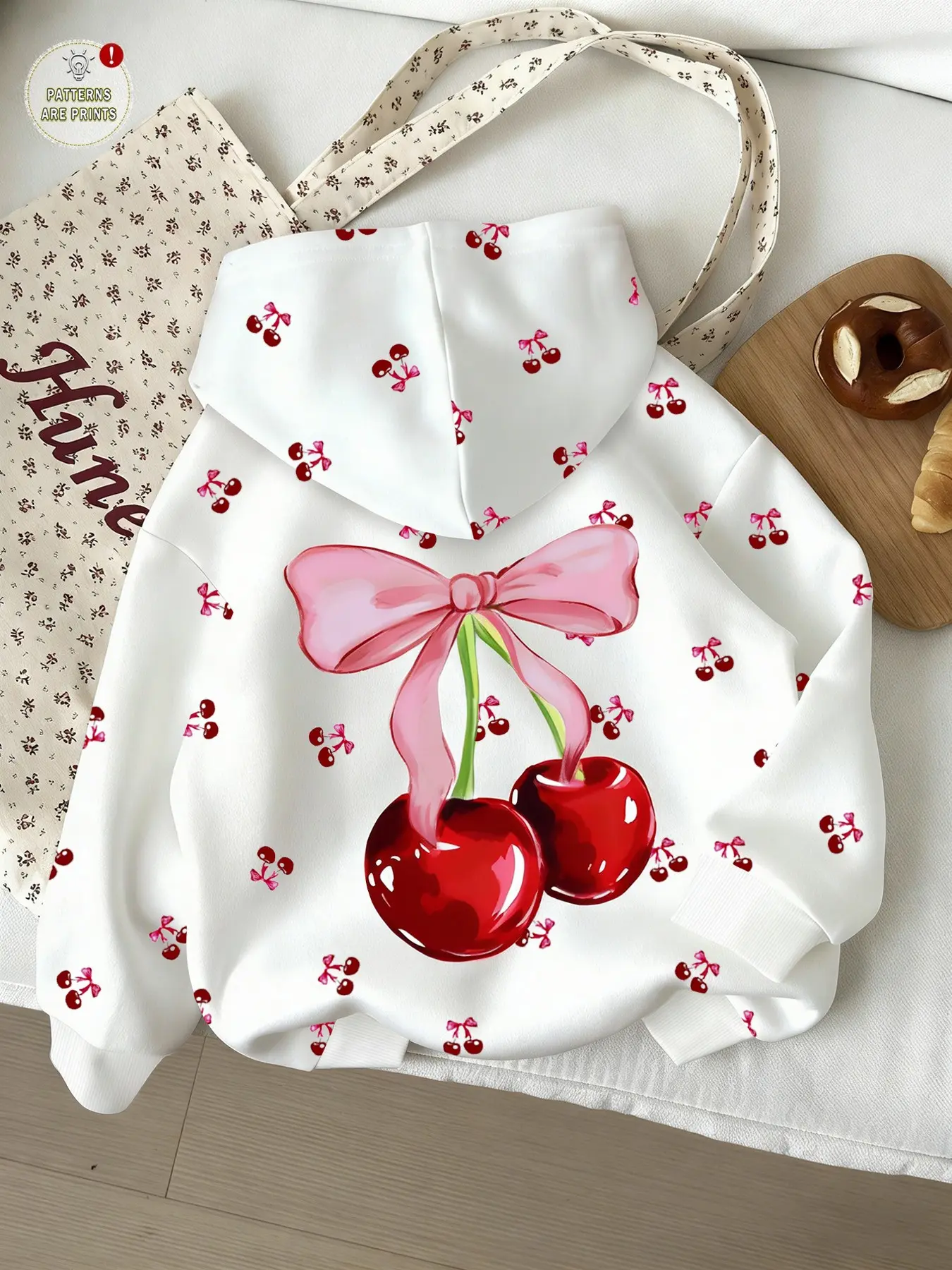 Women's Hooded Zipper Sweatshirt Jacket, Cute Cherry Print, Front Zip Design, Casual Long Sleeve Outerwear Women's Hooded Zipper Sweatshirt Jacket, Cute Cherry Print, Front Zip Design, Casual Long Sleeve Outerwear
