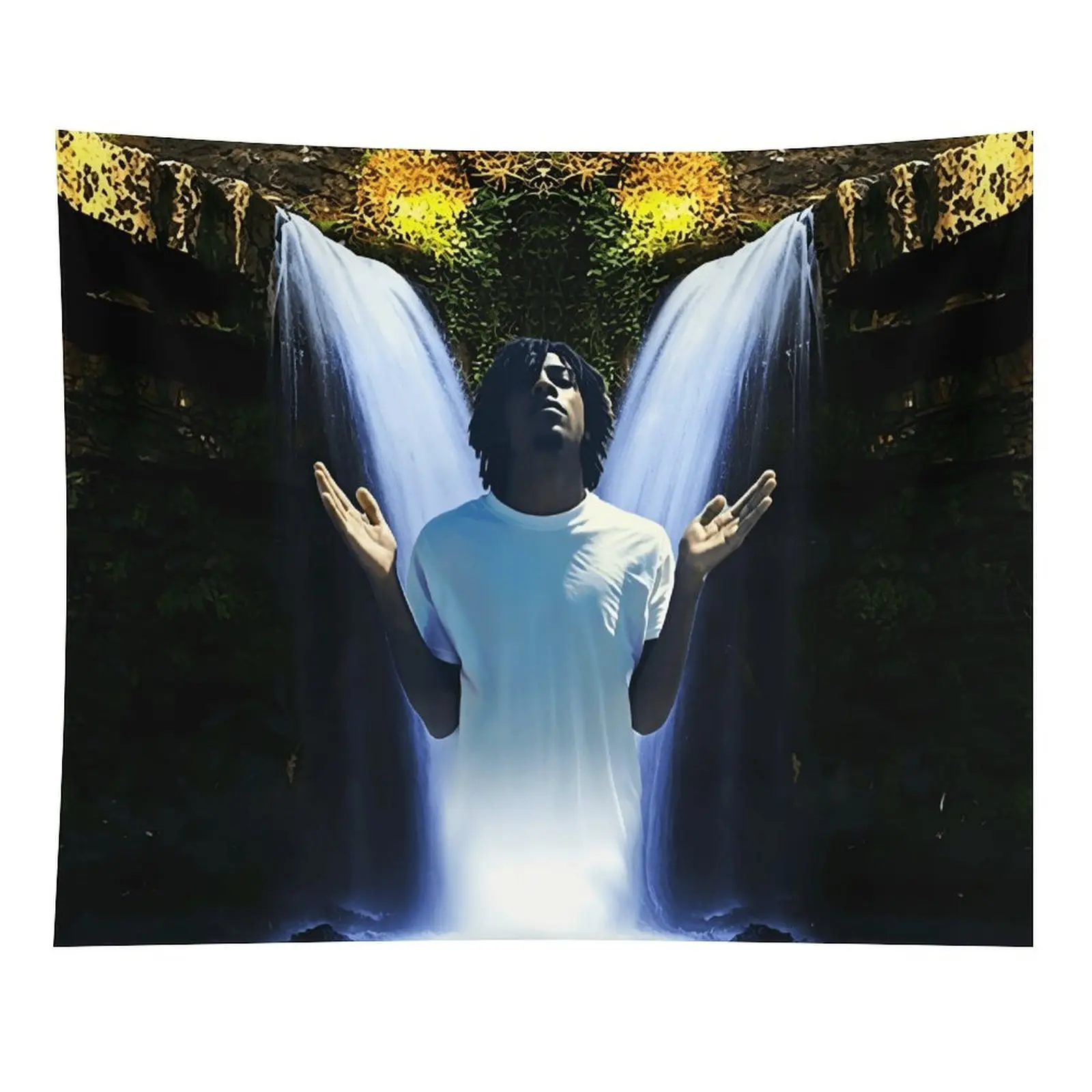Christopher Reginald Travis Themed Angel Print Wall Tapestry - 1pc 60x50in Soft Polyester, Hand-stitched Edge, Decoration Items, Room Decor, Wall Decor, Home Inspo, Indoor/Outdoor Hanging, Ideal Friend Gift (Holidays, Birthdays), Resistant Wrinkle