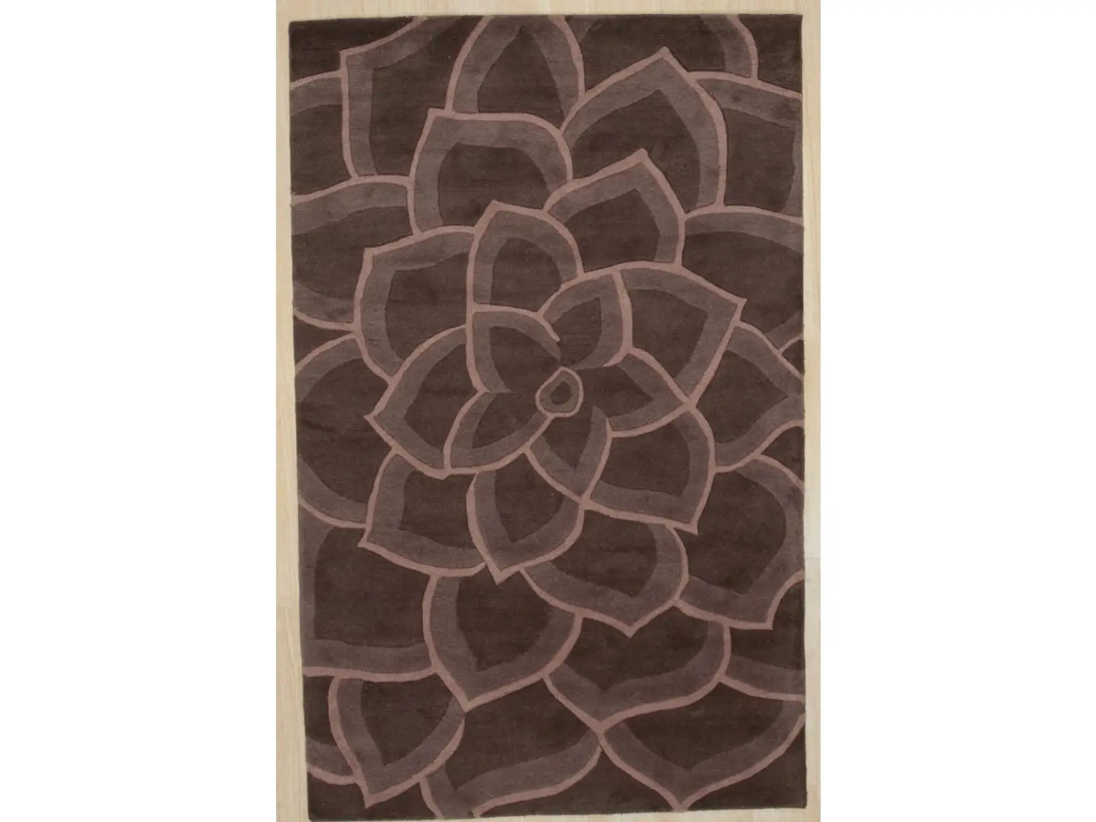 EORC MAT04BN5X8 5x8 ft. Handmade Woven Transitional Hand Tufted Decorative Area Rug, Brown, Decorative Area Rugs, Handmade Area Rugs