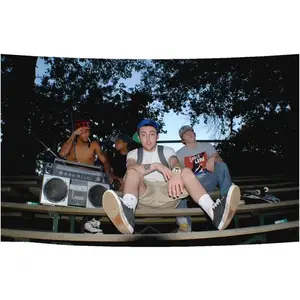 KIDS Poster Flag 3x5 Feet Funny Rapper Tapestry Polyester HD Printing for Outdoor Garden College Dorm Cave Room Wall Decration, 36x60 Decoration Multicolor Modern Stripe Design