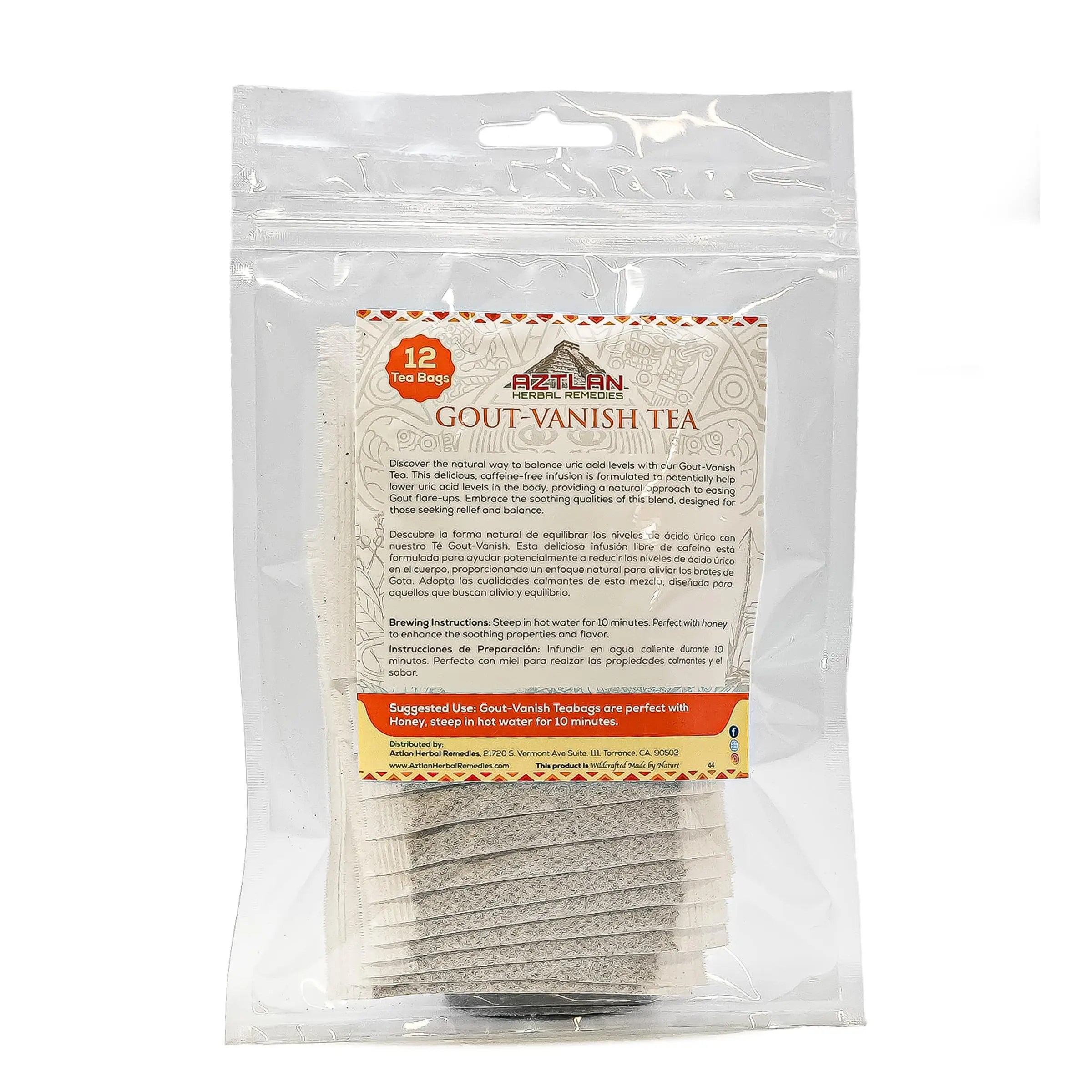 Gout Tea - Herbal Tea for Gout Relief - Natural Ingredients - Available in Various Flavors Beverage Kidney Health Organic Tea Blend
