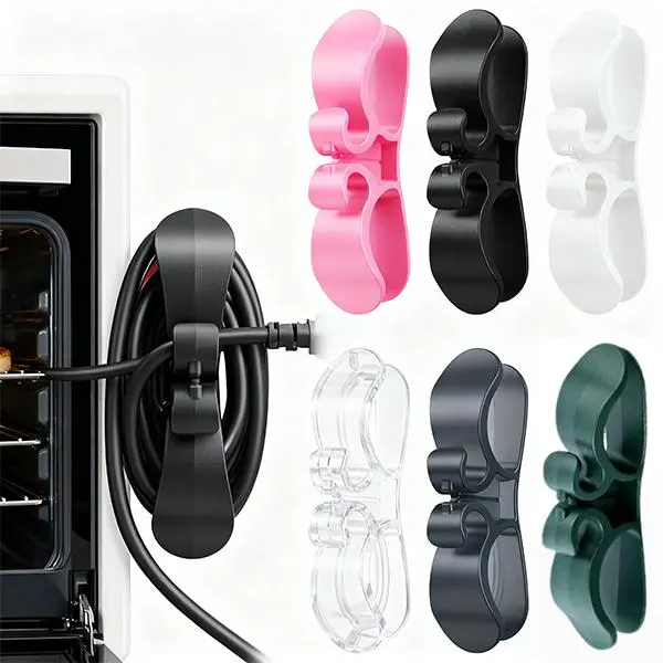 6-Pack Cord Organizer for Appliances Upgraded Appliance Cord Organizer Stick On Appliance Wire Organizer Cord Wrapper for Kitchen Appliances Mixers Coffee Maker Pressure Cooker Transparent Durable Silicone