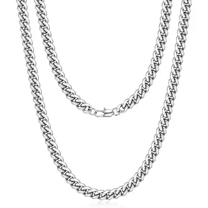 Cuban Link Chain for Men, Silver/Gold Chain for Men Women, 4mm/6mm/10mm Mens Necklace, 18K Gold Plated/316L Stainless Steel Mens Chains Necklaces 18 20 22 24 26 30 Inch