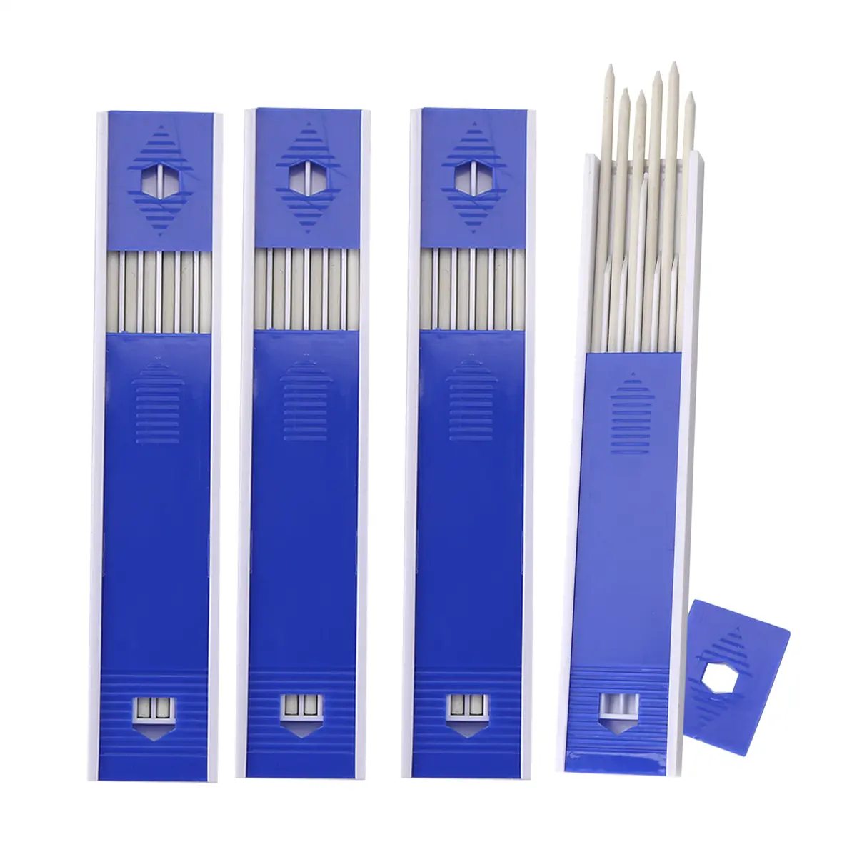 24-Piece Smooth Plastic Wood Carpenter Pencil Lead Refills - 2.8 mm Diameter, 12 cm Length, Sharpened Tip, Waterproof, Universal Fit, High Visibility, Easy to Carry, Ideal for Construction, Craft Lovers' Gifts
