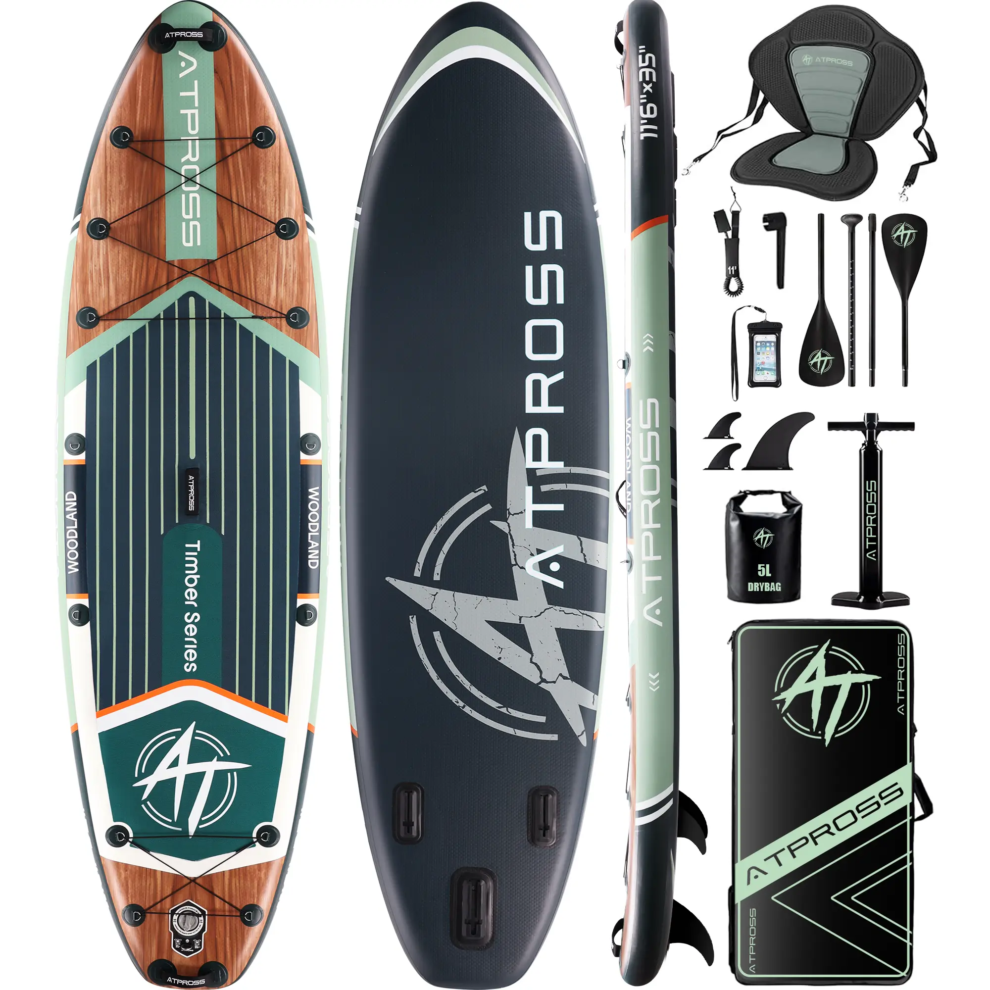 11'6"x35" Inflatable Stand Up Paddleboard - 450LBS Weight Capacity, Extra Wide Non-Slip Stable Deck for Adults, Premium Accessories Kit & Backpack for Outdoor Yoga, Fishing