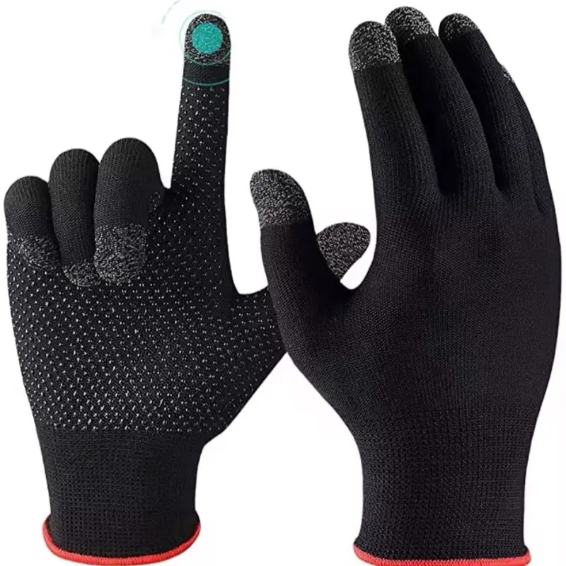 Silver  finger hand  cover thumb sleeve gaming gloves  sweat proof non scratch sensitive tough screen game