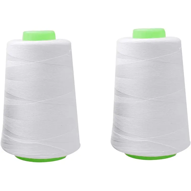 Strong 2-Pack White Polyester Sewing Thread, 2 Spools (700 yd Each) for Hand Sewing & Machine Use, Ideal for Garment Repairs, Garments, DIY Crafts