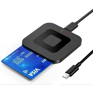 Compact X05 Square Smart Card Reader, USB 2.0, Supports ATMC, AC, DNI, IC Bank Cards, for Tax Reporting, Includes CD