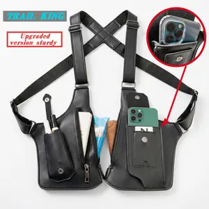 Durable and adjustable underarm backpack anti-theft hidden storage,father day gift safe and invisible bag, free your hands, suitable for outdoor cycling, running and fitness, can store mobile phone, keys, cash, the best festival gift. Unisex outer bag.