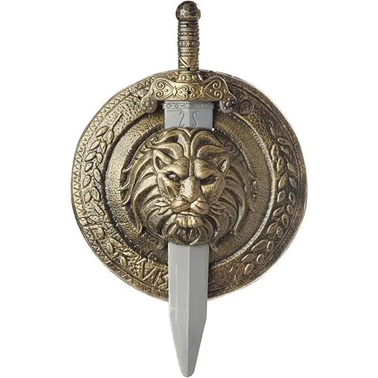 Roman Gladiator Combat Shield and Sword Costume Prop Weapon Set