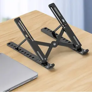 Large Plastic Ten-Foot Laptop Stand, Foldable Portable Notebook Riser, Adjustable Height Computer Desk Organizer, Durable & Space-Saving Design, Ergonomic Home Office, Computer Stand For Laptop