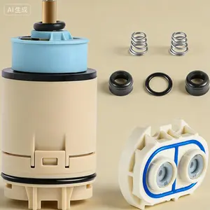 Single Handle Pressure Balance Cartridge Replacement for Shower and Tub Faucets, Compatible with Select Models, Includes Check Valve, Durable Brass Construction, Easy DIY Installation, Water Flow Control Valve Repair Part