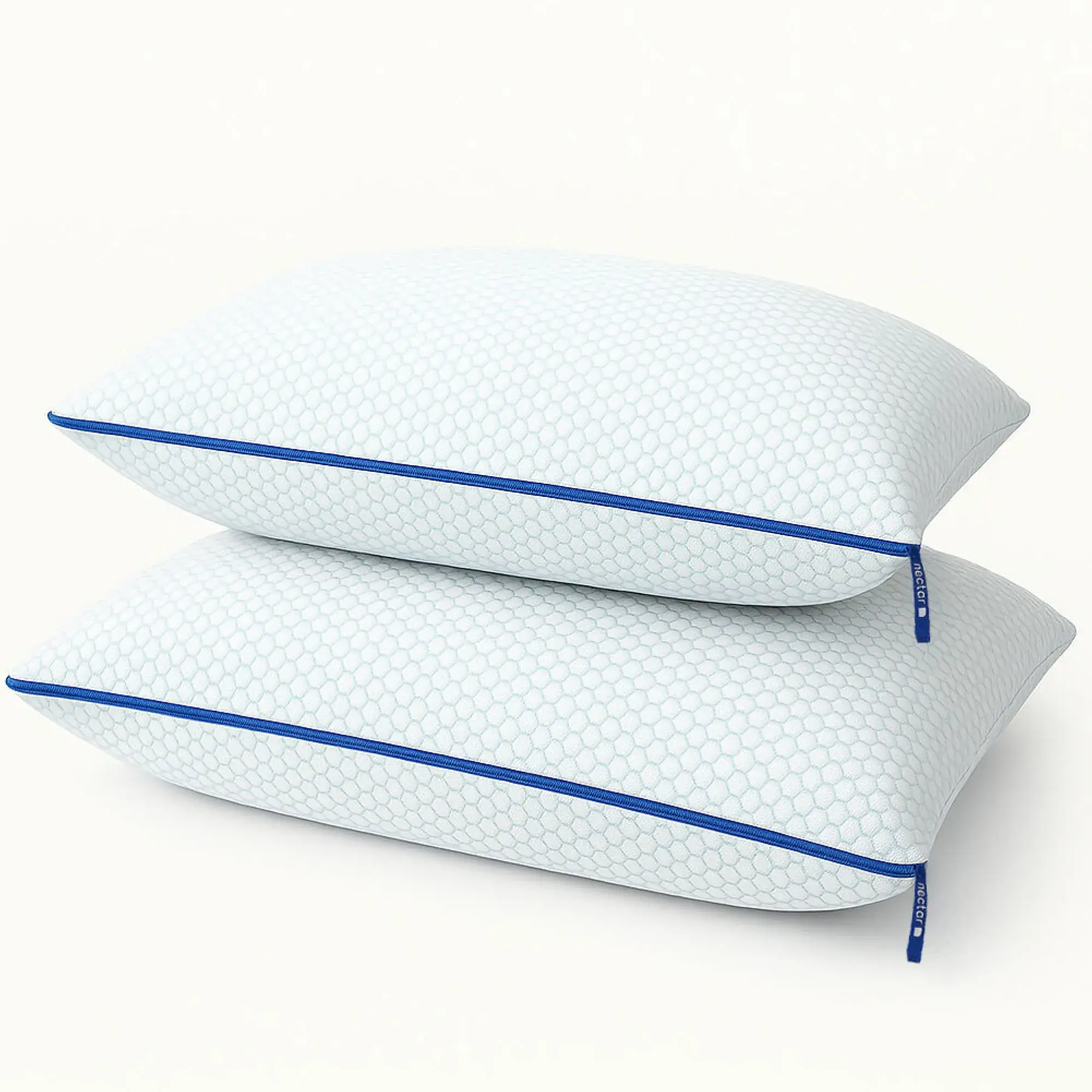 NECTAR Contoured Ergonomic Standard Size Cervical Pillow - 20inW x 28inL x 6inH, Adjustable Memory Foam Support & Firmness, Breathable Cooling Cover, Neck Pain Relief, Premium Microfibre Down Alternative, Hand Wash Only