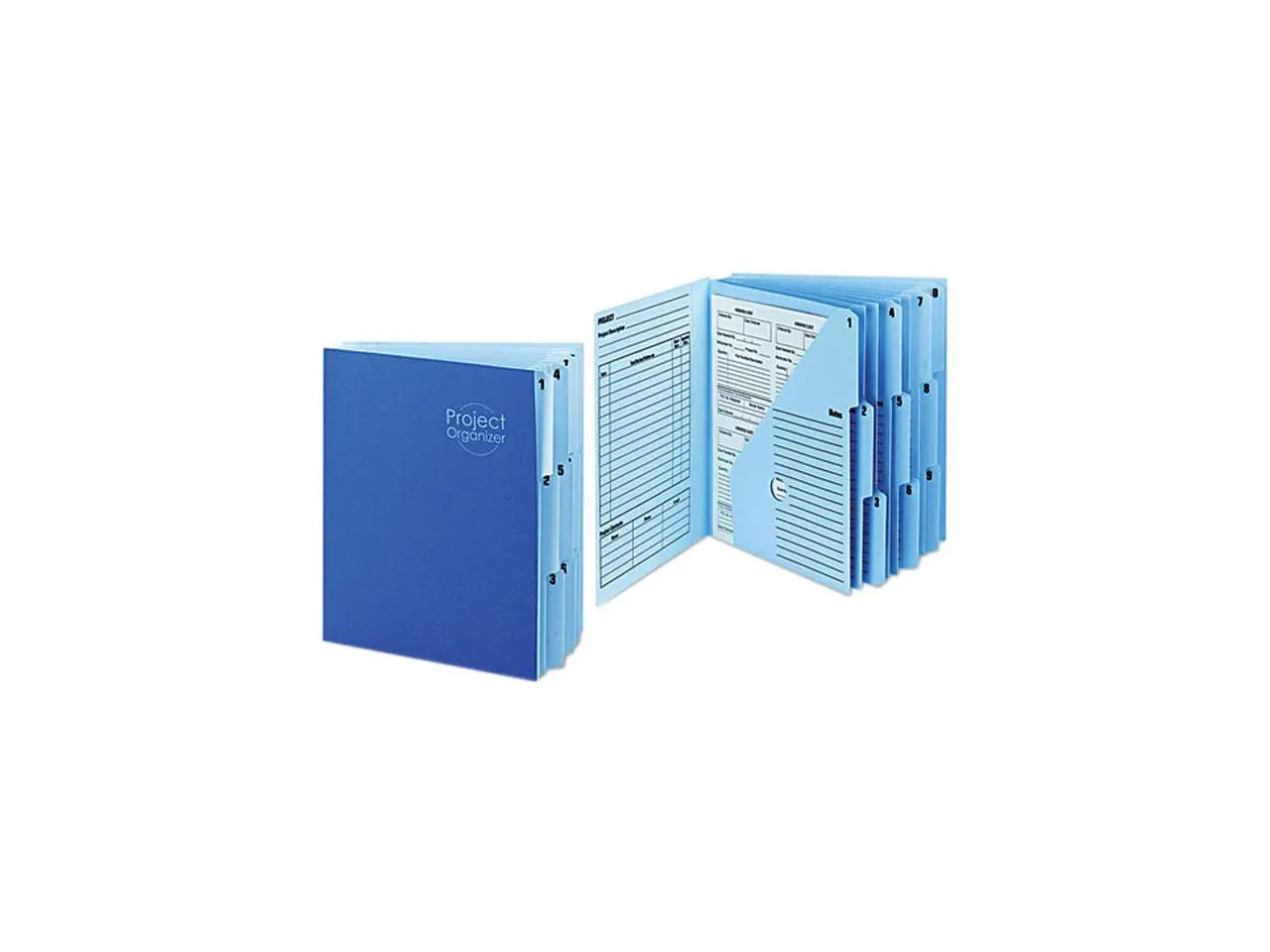 Smead 89200 Project Organizer Expanding File, 10 Pockets, Lake/Navy Blue