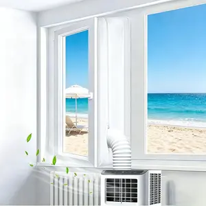 Portable Air Conditioner Window Seal Kit, Ac Casement, Hot Air Stop, Zip and Adhesive Fastener, Fits Angled & Sloped Windows, Keeps House Cool