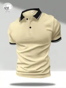Men’s classic retro-style summer cotton short-sleeve polo shirt with a buttoned turn-down collar—fashionable casual sportswear suitable for travel, business, work, golf, fishing, and camping; an excellent gift for a boyfriend or husband.