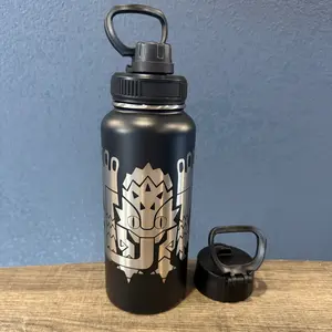32 oz Stainless Steel Monster Hunting Water Bottle Double Wall Vacuum Insulated Portable Mug with Straw 20+ Iconic Monsters Available Gamer Cup