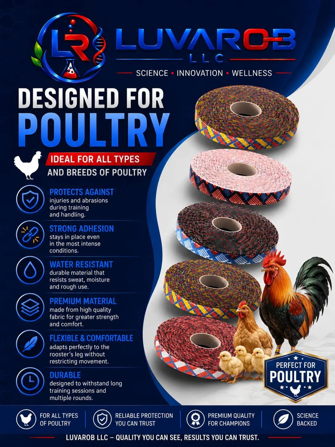 Poultry Leg Wrap Tape - Protective Cohesive Bandage 04 Unit