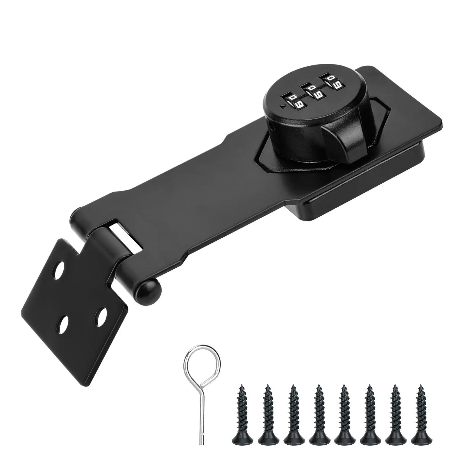 Cabinet Lock Keyless 3-Digit Password Combination Code Hasp Latch Lock Twist Knob Wooden Drawer Cupboard, Safety Hasp Latch Home Safety Bolt Lock for Furniture cabinet lock