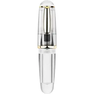 Majohn Q1 Fountain Pen Bent Nib Fude Pen, Little  Man Transparent Eyedropper Filling Pocket Pen Large Capacity