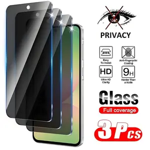 3Pcs Privacy Tempered Glass Screen Protectors For SAMSUNG Galaxy A56 A17 A37 A57 S25 FE S24 FE A12 A13 A14 A15 A16 A21 A21s A24 A25 A26 A32 5G A34 A35 A36 A53 A54 A55 A71 Full Cover Mobile Phone Screen Protective Films