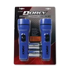 212 MAIN Bright High Lumen Cordless Portable LED Flashlight 2-Pack - 1 D Battery, Red & Blue Cordless Work Lights, High Lumen Flashlight, Bright Flashlight