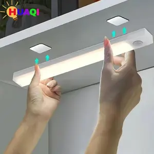 Smart Motion Sensor LED Strip Light, Wireless Magnetic Self-Adhesive Installation, USB Rechargeable Cabinet Drawer Night Light