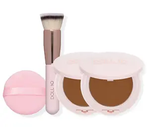 Doll 10 TCE Serum Powder Foundation Duo with Brush and Puff