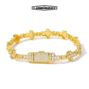 [LUMI71] D Color VVS Hiphop 10mm Cross Iced Out Tennis bracelet for Men & Women Trendy Personality niche jewelry