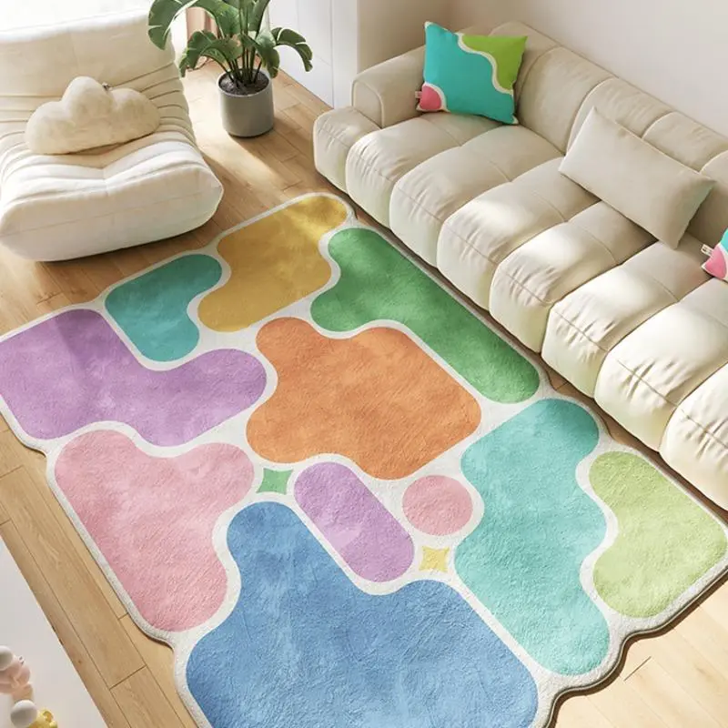 Geometric Pattern Room Decor Bedside Rug, Geometric Design Rug, Boho Rug, Cozy Area Rug, Decorative Area Rug, Room Decoration Rug, Non-slip Soft Floor Mat, Rectangle Decorative Carpet for Home Living Room Bedroom Study Room, Room Accessories, Home Decor