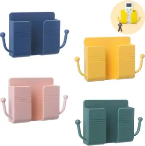 4Pcs Wall Mount Phone Holder Adhesive Wall Phone Mount Charging Stand and Remote Control Stand Multipurpose