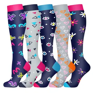 Socks Laboratory  6 Pack Pride Heart Pineapple Ribbon Compression Socks  Reduce Varicose Veins & Muscle Fatigue  Trendy Daily Wear