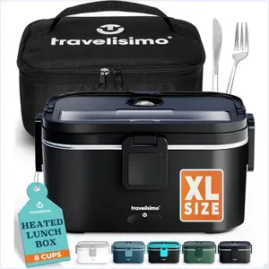 Extra-Large Electric Lunch Box for Adults Holds up to 8 Cups - 80W Heated Lunch Box 1.8L Electric & Work, -Hombres De Trabajo NONE