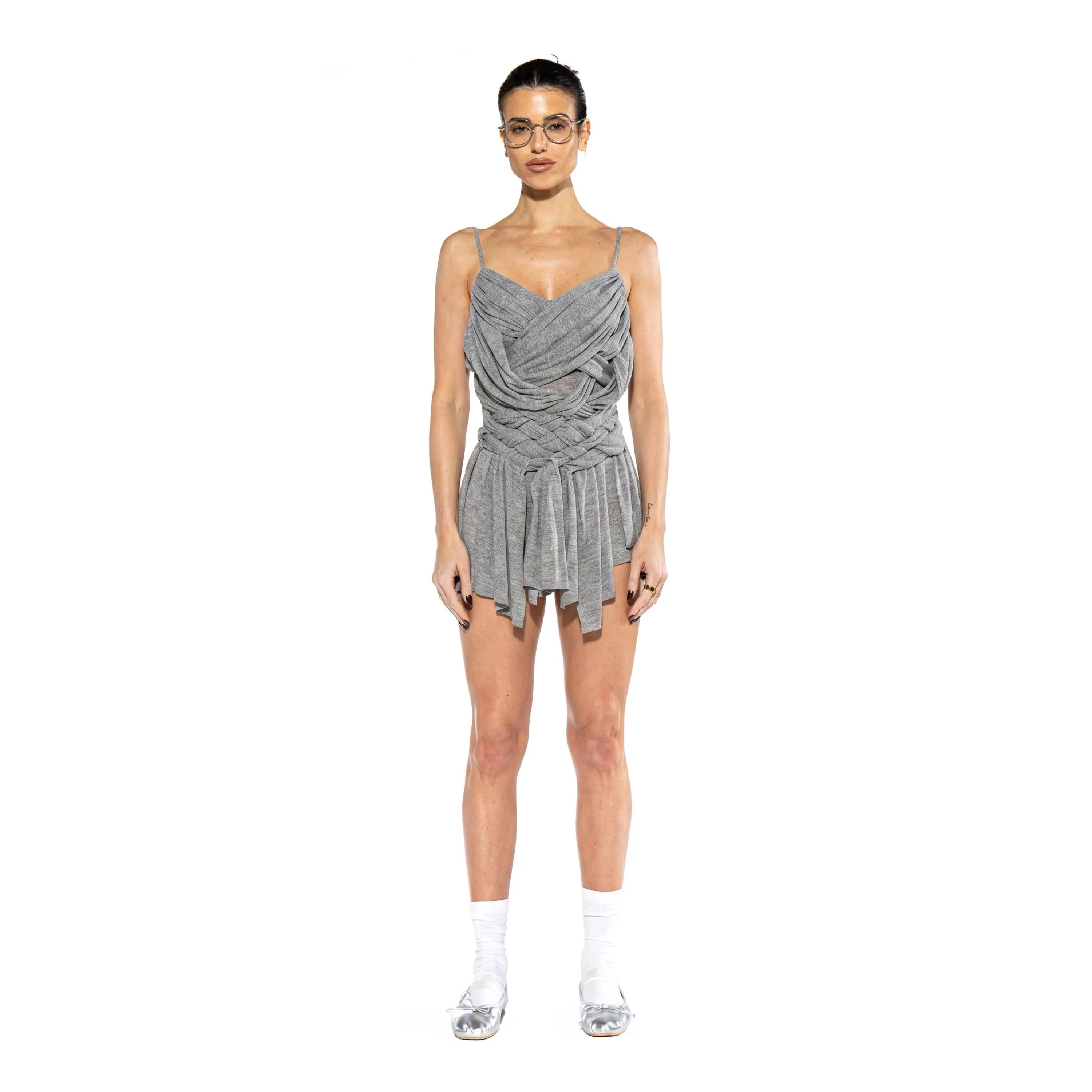 Braided Muse Draped Mini Dress