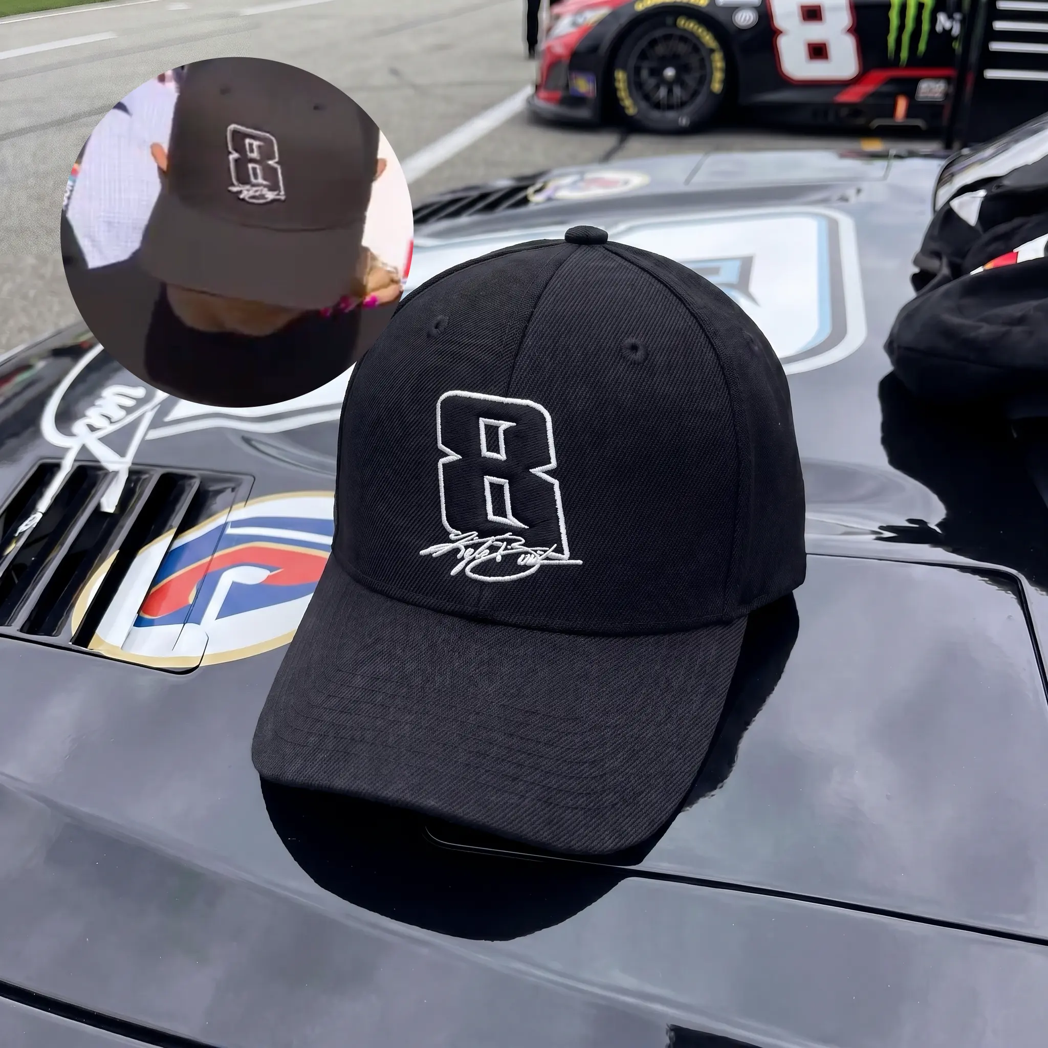 Kyle Busch Hat, Rowdy Number 8 Racing Cap, Embroidered Signature Baseball Hat, Richard Childress Racing Merch, NASCAR Fan Gift