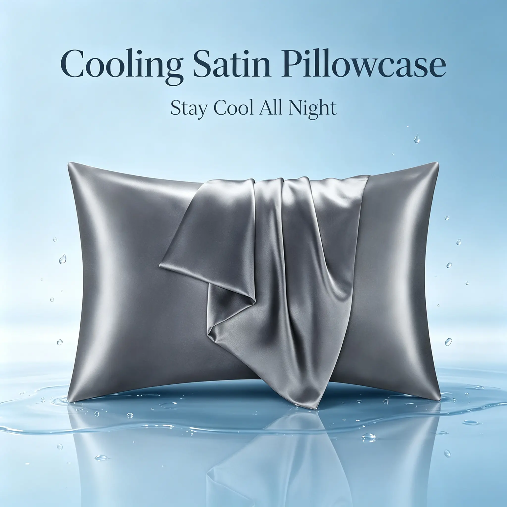【Summerwins】Hvnde Cooling Queen Pillowcases Set of 2 Breathable Cool Silky Soft Rayon Derived , Moisture Wicking for Hot Sleepers, Hair and Skin Friendly,  20x30IN