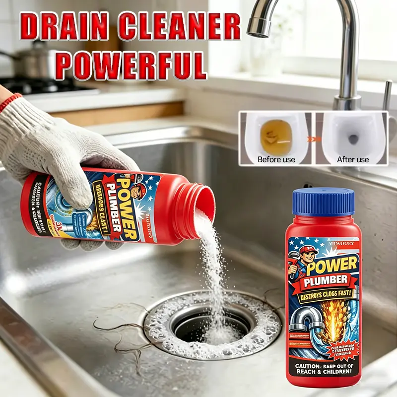 Missicey Drain Cleaner Powder for Smelly Drains, Hair Clogs & Kitchen Sink Buildup