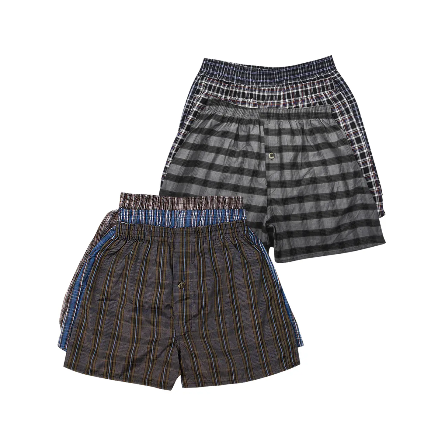 6 Pack Men's Boxer Shorts Random Mixed Color Pack Woven Relaxed Fit Boxers for Men Soft Breathable High quality Underwear with Elastic Waist Menswear