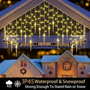 LED Christmas Tree Lights for Xmas Halloween Wedding Yard Garden Room Decor, LED Icicle Light, Outdoor, 21ft 100 Bulb LED Curtain Lights with USB-Power, 8 Modes, LED Fairy Light, Remote Control & Timer