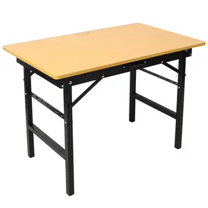 Portable Foldable Workbench - Space Saver, 150kg Load Capacity Steel Frame, Smooth MDF Top, Measuring Tape, Angle Finder, Compact Workshop Table with Handle for DIY Projects