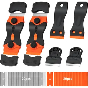 6 Pack Razor  Scraper Tool, Razor Scraper,  Scraper for Cleaning, With Extra 40 count  Scraper, For Cooktop, Wall, Floor, Glass Cleaning Scraper