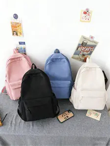 Fashion Classic Solid Color Backpack, Laptop Compartment, Adjustable Straps, Large Capacity, Multiple Pockets, Ideal for Students, Backpack for School