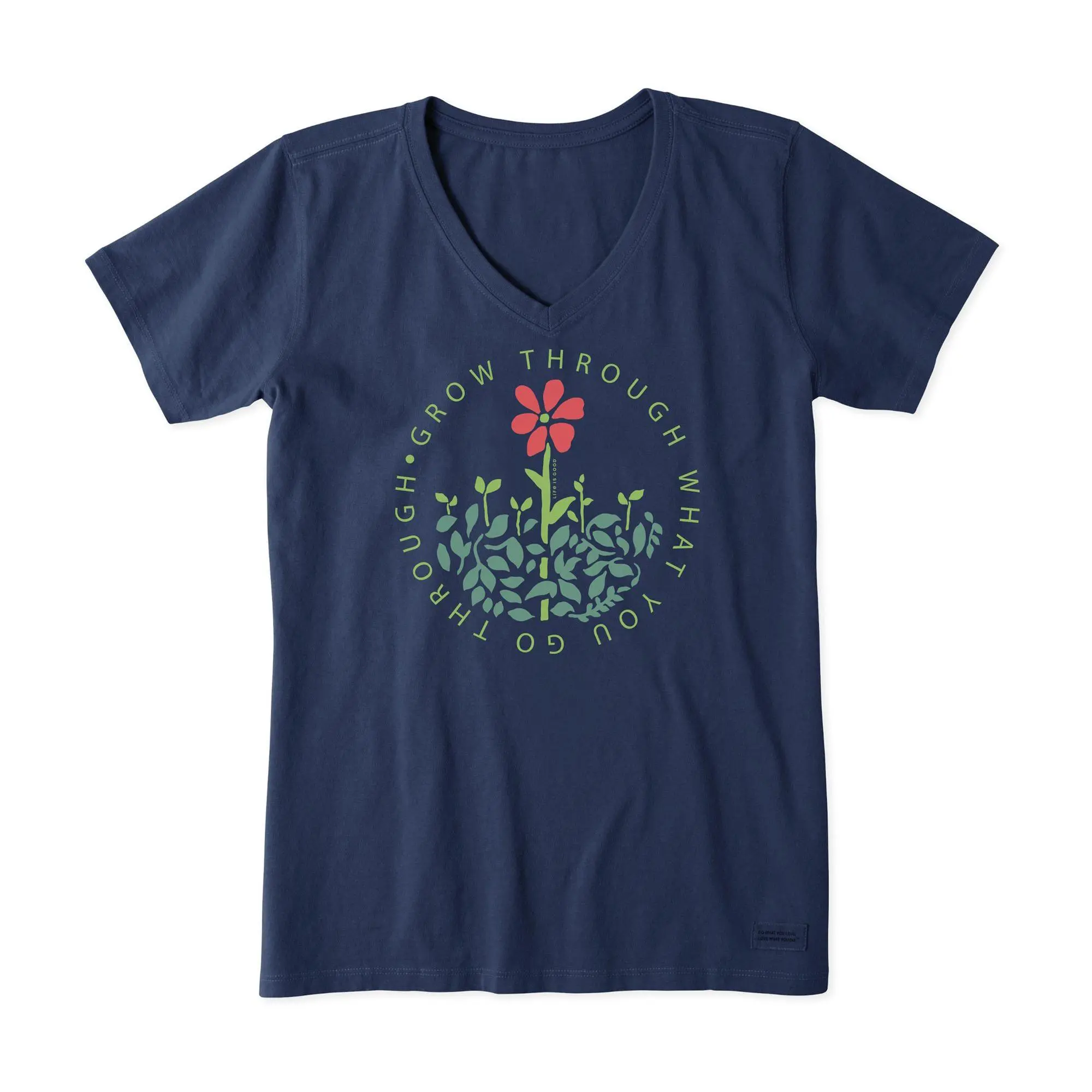 Life is Good Women's Grow Through Crusher Vee