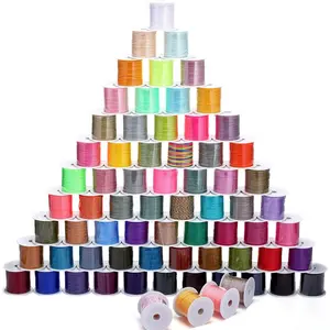 70 Rolls Nylon String for Bracelets 70 Colors Chinese Knotting Cord 0.8mm Nylon Trim Cord Beading String Thread for Kumihimo  Making Friendship Necklace Macrame DIY Craft, 1540 Yards Total