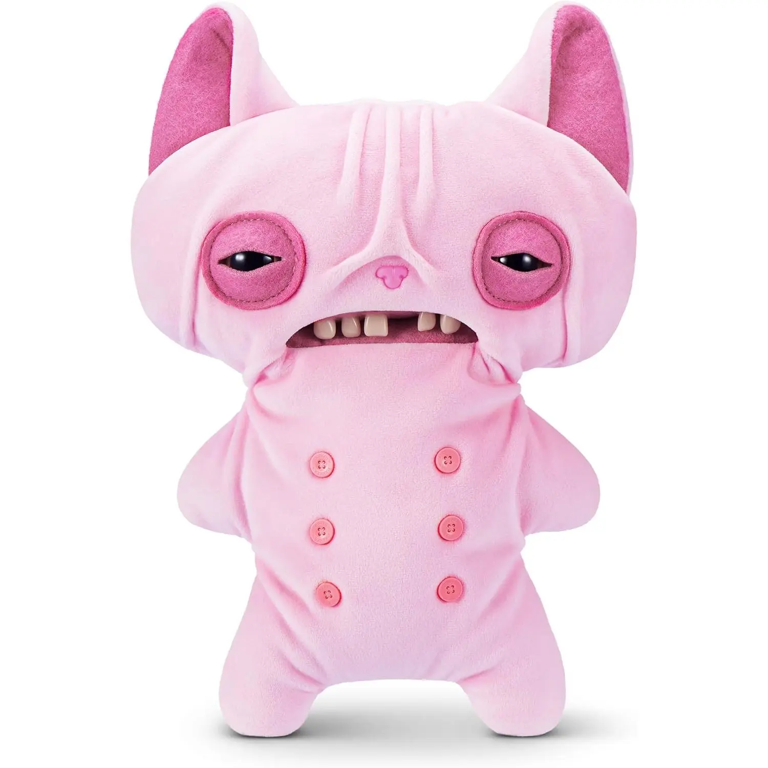 Fuggler Alley Cats 9-Inch Plush Toy (Wrinkle Mcstinkles) by ZURU – Funny Ugly Monster Stuffed Animal with Human-Like Teeth, Collectible Plush for Kids, Tweens, Teens, Adults & Cat-Loving Weirdos