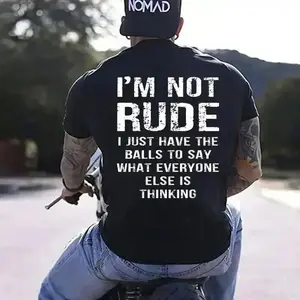 Mens Graphic Hoodie I’m Not Rude I Just Have The Balls To Say What Everyone Else Is Thinking Quote Print Casual Design Pullover Sweatshirt Soft Fleece Streetwear Style Long Sleeve Comfortable Fit Relaxed Fit Daily Wear Humor Trendy Aesthetic Fashion Top