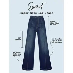 Spirit Super Wide Leg Jean in Soul Mate - Comfortable Fit, Lightweight Design, Versatile Style